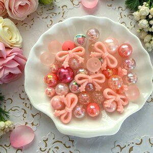 Lot Of 40 Beads For Beadable Pens-Peachy Keen Mix